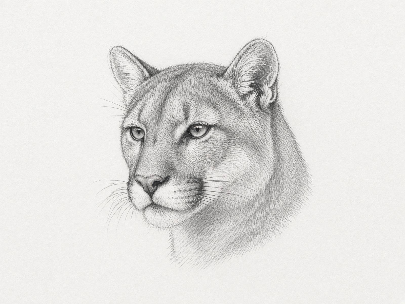 how to draw a cougar step by step