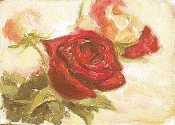 An oil study of roses