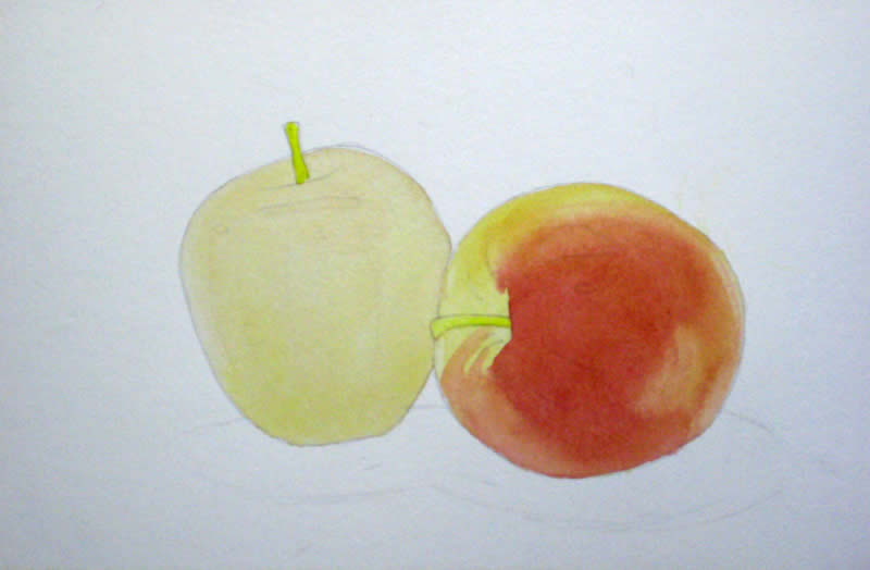 how to paint an apple in watercolour